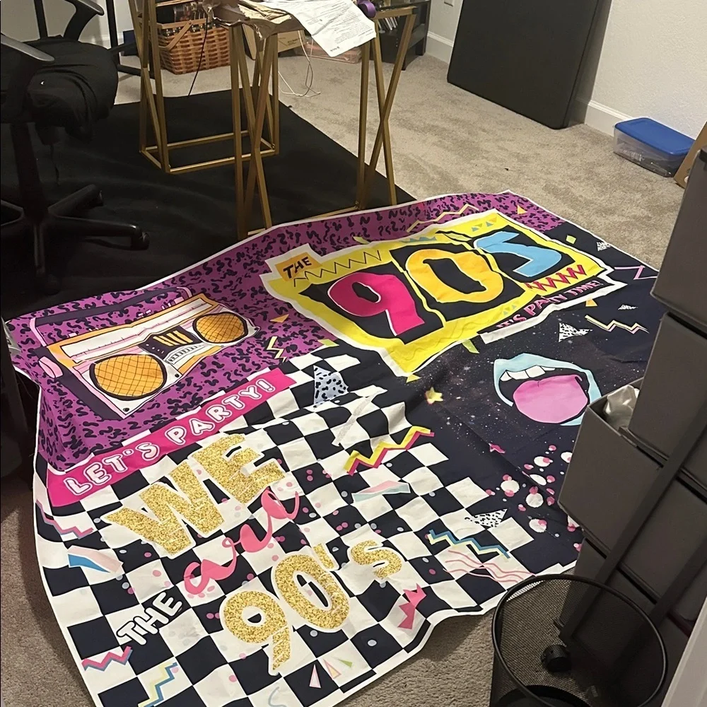 90s Party Backdrop with Retro Design